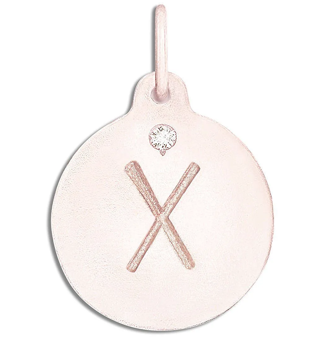 "X" Alphabet Charm With Diamond