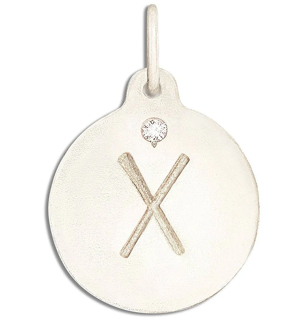 "X" Alphabet Charm With Diamond