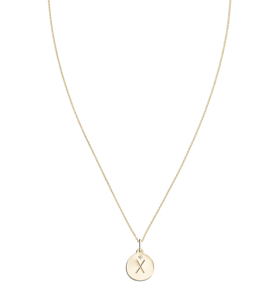 "X" Alphabet Charm With Diamond