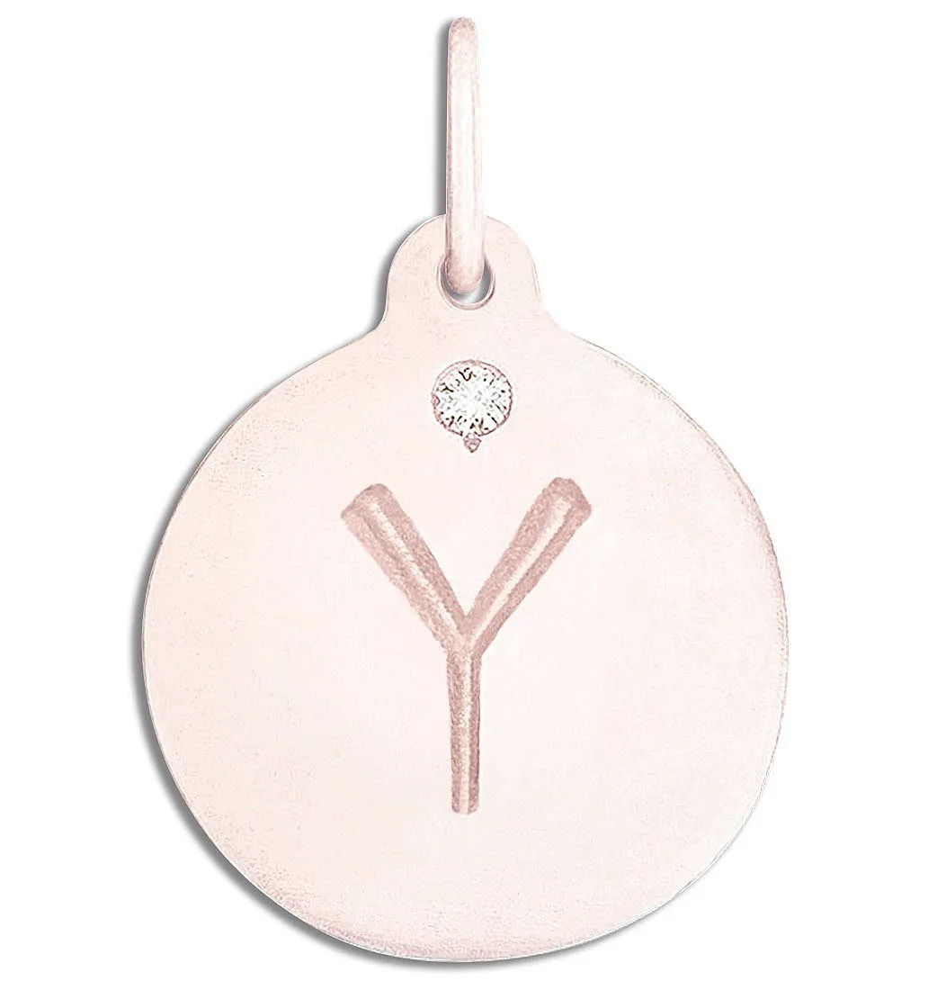 "Y" Alphabet Charm With Diamond