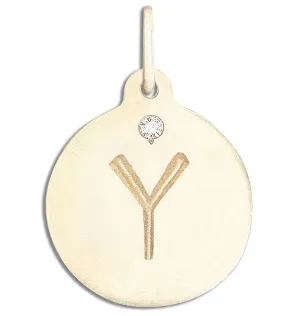 "Y" Alphabet Charm With Diamond