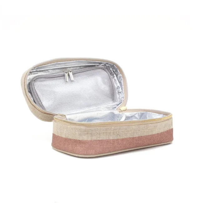 soyoung linen petite essentials poche - rose gold colour block