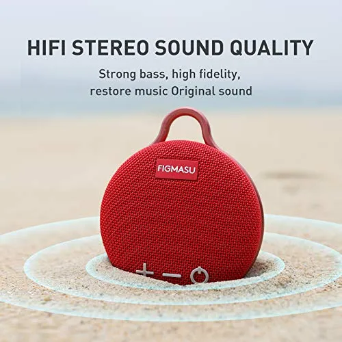 Speakers Bluetooth Wireless, Portable Speaker IPX7 Waterproof with 24H Playtime, 360° Surround Sound, Stereo Bass (Pink)