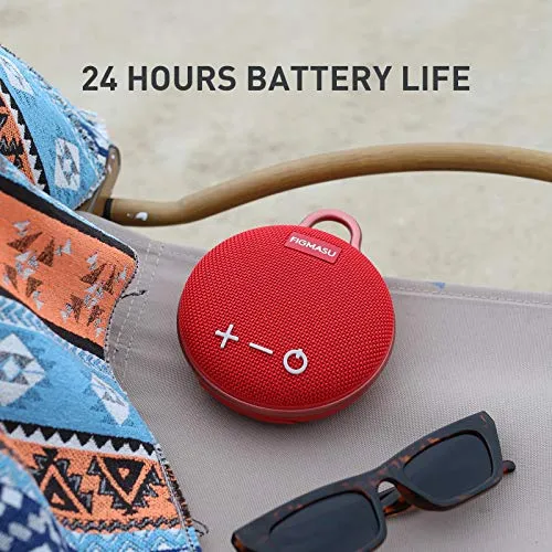 Speakers Bluetooth Wireless, Portable Speaker IPX7 Waterproof with 24H Playtime, 360° Surround Sound, Stereo Bass (Pink)