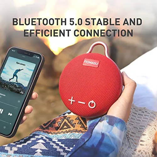 Speakers Bluetooth Wireless, Portable Speaker IPX7 Waterproof with 24H Playtime, 360° Surround Sound, Stereo Bass (Pink)