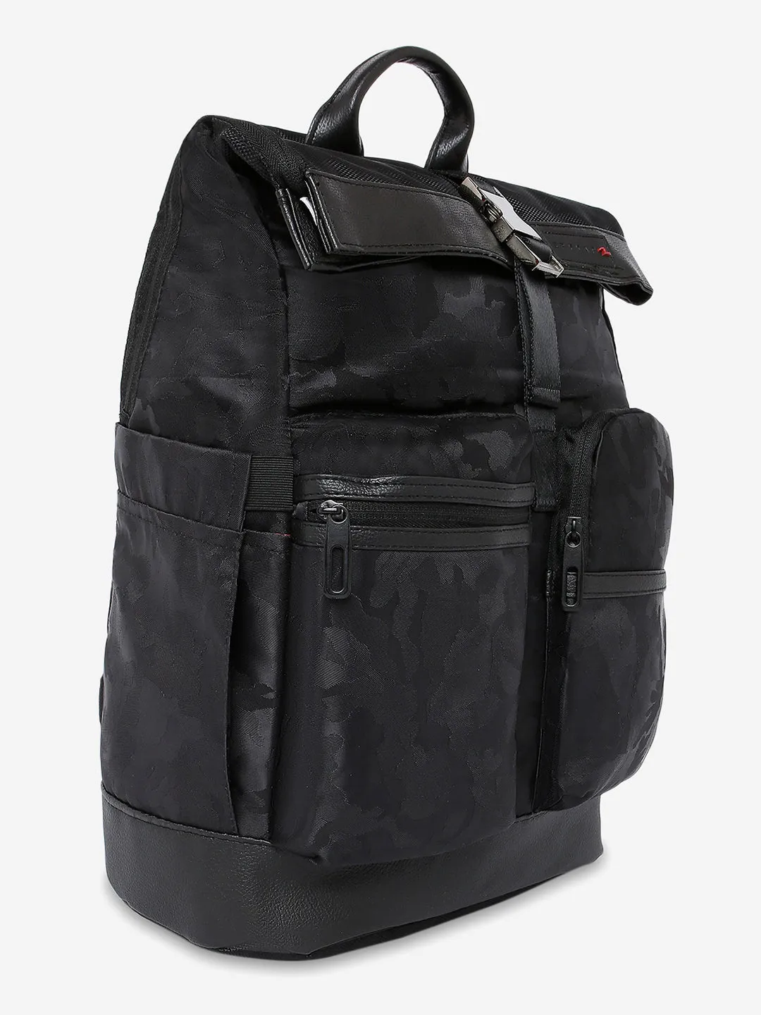 Spykar Black Camouflage Casual Traveling Backpacks