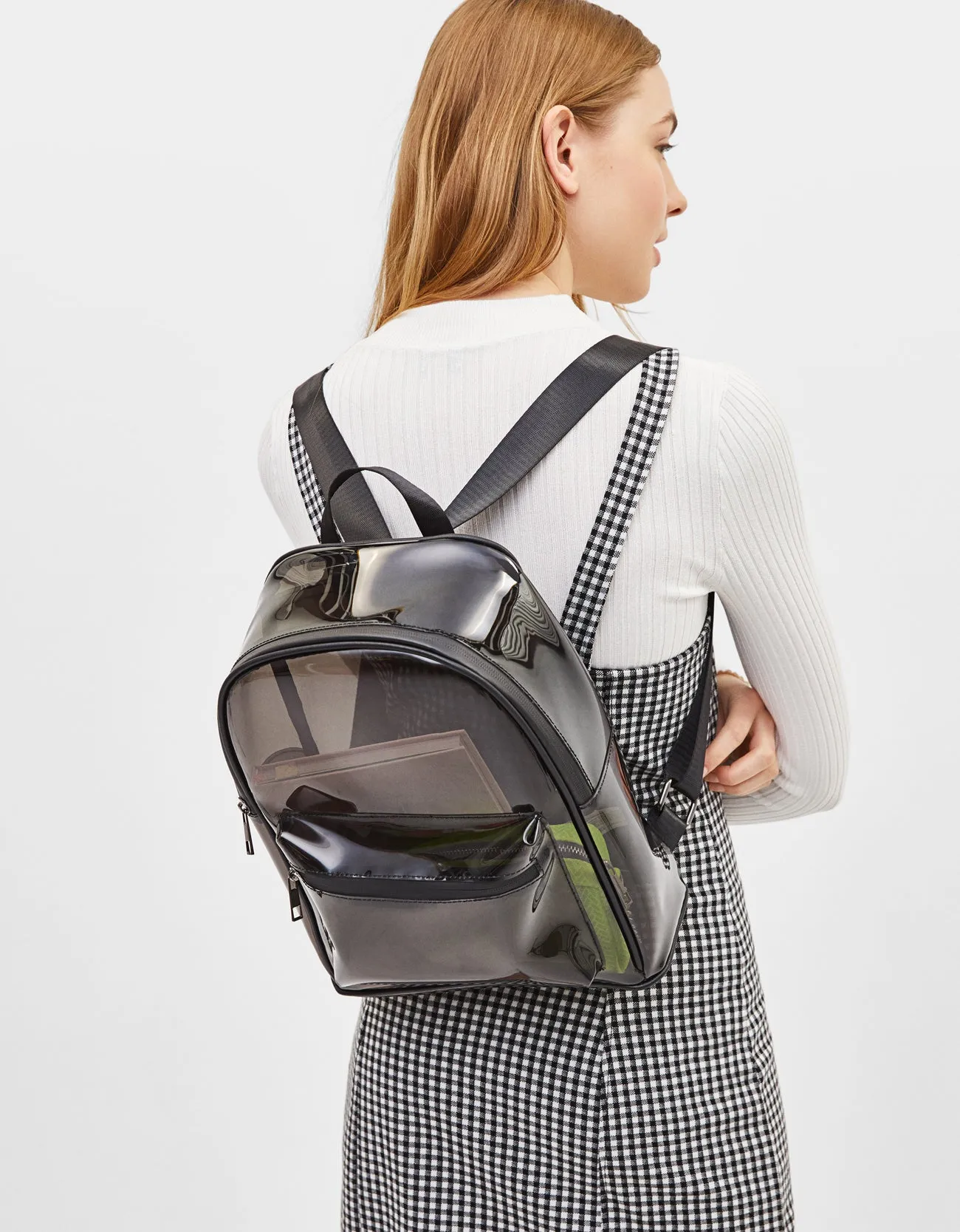 Transparent vinyl backpack