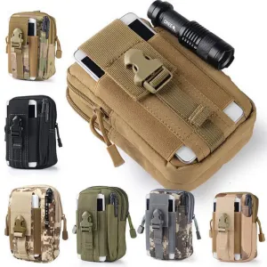 Universal Outdoor Tactical Holster Military Molle Hip Waist Belt Bag Wallet Pouch Purse Phone Case with Zipper for iPhone 7 /LG